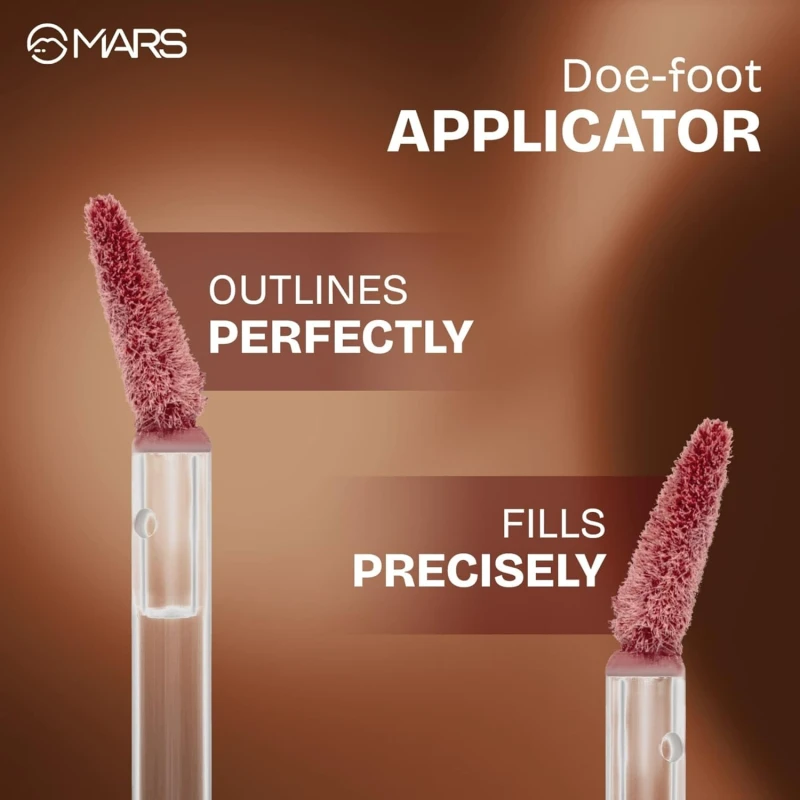 MARS Matte Muse Mousse Lipstick (3ml) (13-POWER DIVA) with Doe-Foot Applicator | Highly Pigmented | Smooth Texture | Hydrating Formula | Blurry Lips Effect thumbnail 6
